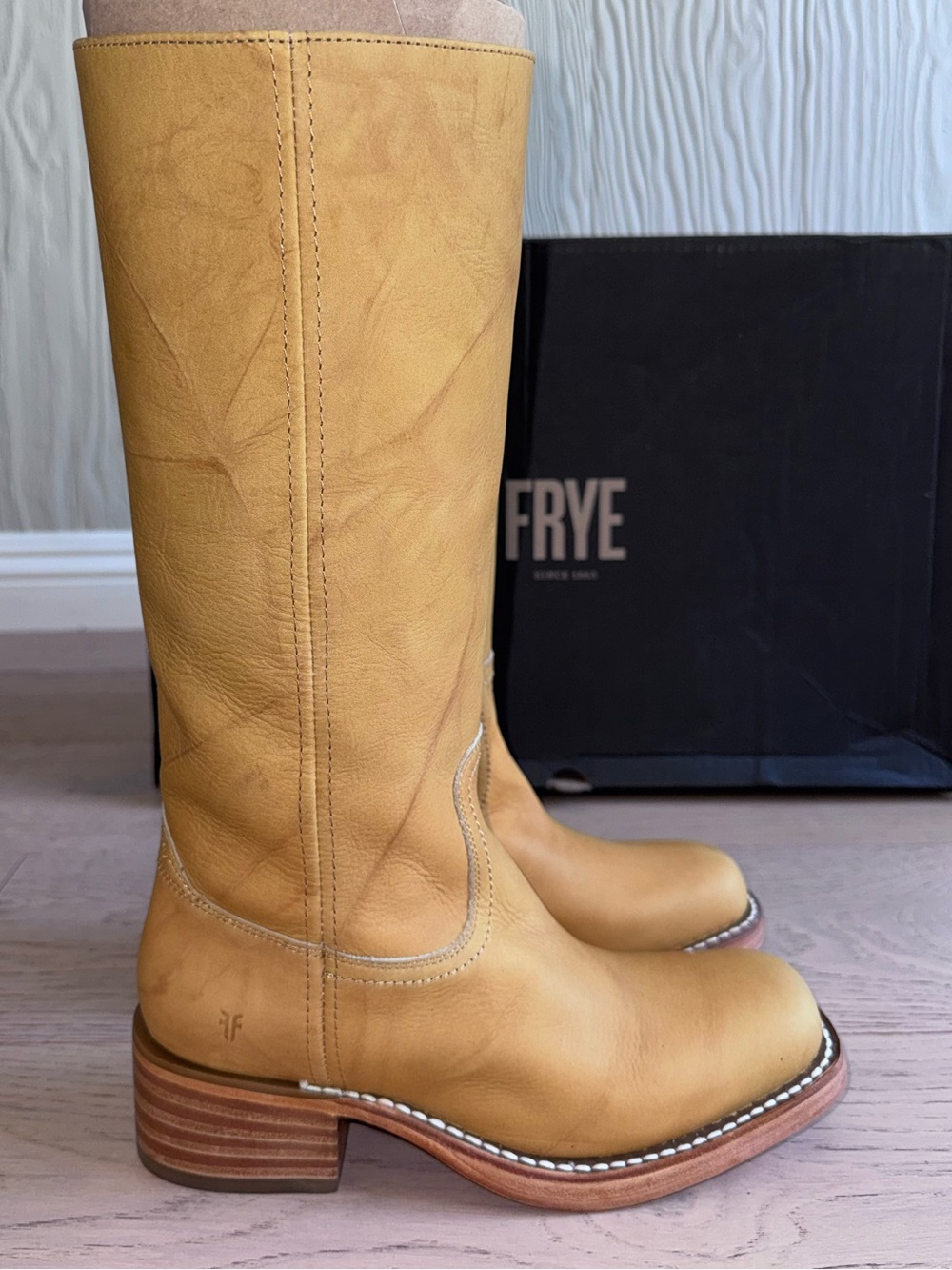 NEW FRYE Campus 14L Boots in Banana Sz: 7.5 Genuine Leather Tall Boots $498